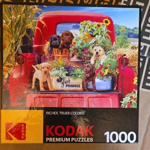 Kodak Premium Puzzle with Puppies and Flowers